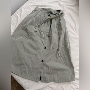 Zara Light Gray Buttoned Midi Skirt